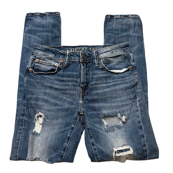 American Eagle Mens Distressed Skinny Jeans.  Size 28x30 - Picture 3 of 7